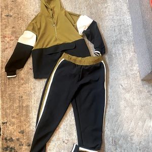 Zara track pants with pullover jacket
